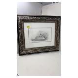 FRANKIE PARDOE SIGNED MATTED FOX KIT SKETCH