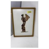 FRAMED VINTAGE AFRICAN BUTTERFLY WING ART