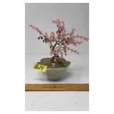 PINK BEAD & WIRE CHERRY BLOSSOM BONSAI TREE