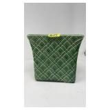 VNTG. STANFORD GREEN BASKET WEAVE PLANTER