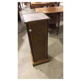 STONE TOP & WOOD PLANT STAND W/ STORAGE