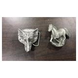 METAL FOX & HORSE BELT BUCKLES