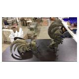 METAL 2 PC SCULTPURE COCK FIGHT