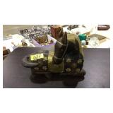 WOOD & METAL ASIAN HORSE SCULPTURE