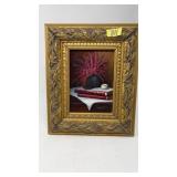 FRANKIE PARDOE OIL ON BOARD, RIDING HELMET