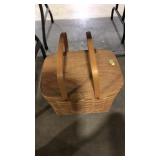 WICKER PICNIC BASKET W/ ASST. CARDS & GAMES