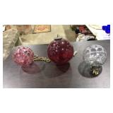 BLOWN GLASS ETCHED ORNAMENTS