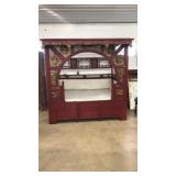 CHINESE PARCEL GILT & RED DECORATED MARRIAGE BED