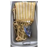 3 EMBROIDERED SILK DRAPE PANELS, TIEBACKS, & SWAGS