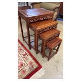 NEST OF 4 CHINESE HARDWOOD TABLES