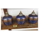 3 ASIAN GILT & POLYCHROME DECORATED BOWLS