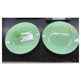 FIREKING JADEITE: (2) PLATES & (1) TEACUP