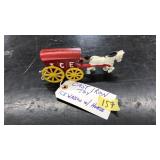CAST IRON TOY ICE WAGON WITH HORSE