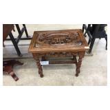 ANTQ. HAND CARVED MEXICAN THEME SOLID WOOD TABLE