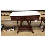 VNTG. LYRE-HARP MARBLE TOP TABLE