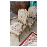 PAIR OF LOUIS XV STYLE NEEDLEPOINT FAUTEUILS