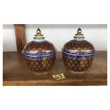 PAIR OF ASIAN GUILT & POLYCHROME DECORATED BOWLS