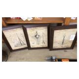 SET OF 3 FRAMED NAUTICAL PRINTS