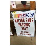 NASCAR RACING FANS PARKING ONLY TIN SIGN