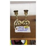 PAIR OF POLISHED BRASS CANDLESTICKS