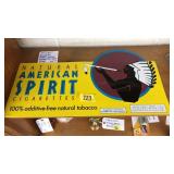 AMERICAN SPIRIT CIGARETTES TIN ADVERT. SIGN