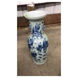 ANTQ. PORCELAIN CELADON BLUE/WHITE VASE