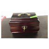 DECORATIVE RED WOOD JEWELERY BOX