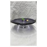 RUBIN GLASS PURPLE DISH, MADE IN CZECH REPUBLIC