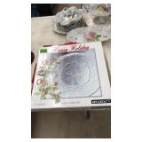 LOT OF ASST. HOLIDAY GLASS SERVING PLATTERS