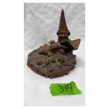 TOM CLARK "HENSON" READING TO FROG GNOME FIGURINE