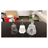 3 HAND BELLS: 50TH ANNIVERSARY & CUT GLASS