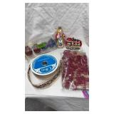 ASST. VNTG. CHRISTMAS ORNAMENTS & RIBBON