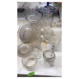 LOT OF ANTQ. PRESSED GLASS SERVING WARE