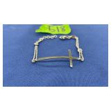 STERLING SILVER CROSS BRACELET .925 , ITALY