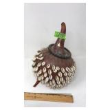 AFRICAN GOURD COWRIE SHELL RATTLE