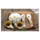 "DAISY BEE FIELD" PLATES, MUGS, SPOON RESTS