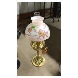 DECORATIVE SIDE TABLE LAMP W/ HAND PAINTED SHADE