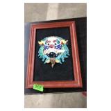 FRAMED VNTG. CHINESE DRAGON HEAD SCULPTURE