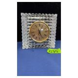 LEAD CRYSTAL QUARTZ DESK CLOCK, MADE IN ENGLAD