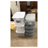 LOT OF ASST. SMALL TOTES WITH LIDS