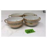 4 NORITAKE HANDPAINTED TEA CUPS