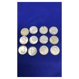 12 1968 KENNEDY HALF DOLLARS
