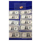 10 SILVER CERTIFICATE $1 BILLS