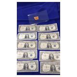 10 SILVER CERTIFICATE $1 BILLS