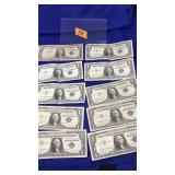10 SILVER CERTIFICATE $1 BILLS