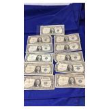 11 SILVER CERTIFICATE $1 BILLS