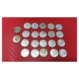 22 1965 KENNEDY HALF DOLLARS