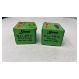 2 BOXES SIERRA 22 CAL. BULLETS