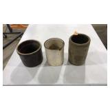 3 ASST SMALL CROCKS VARIOUS SZ