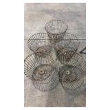 5 ANTIQUE WIRE EGG BASKETS